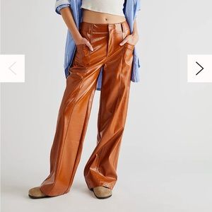 Free people Star-Crossed Lovers Vegan Straight-Leg Pants